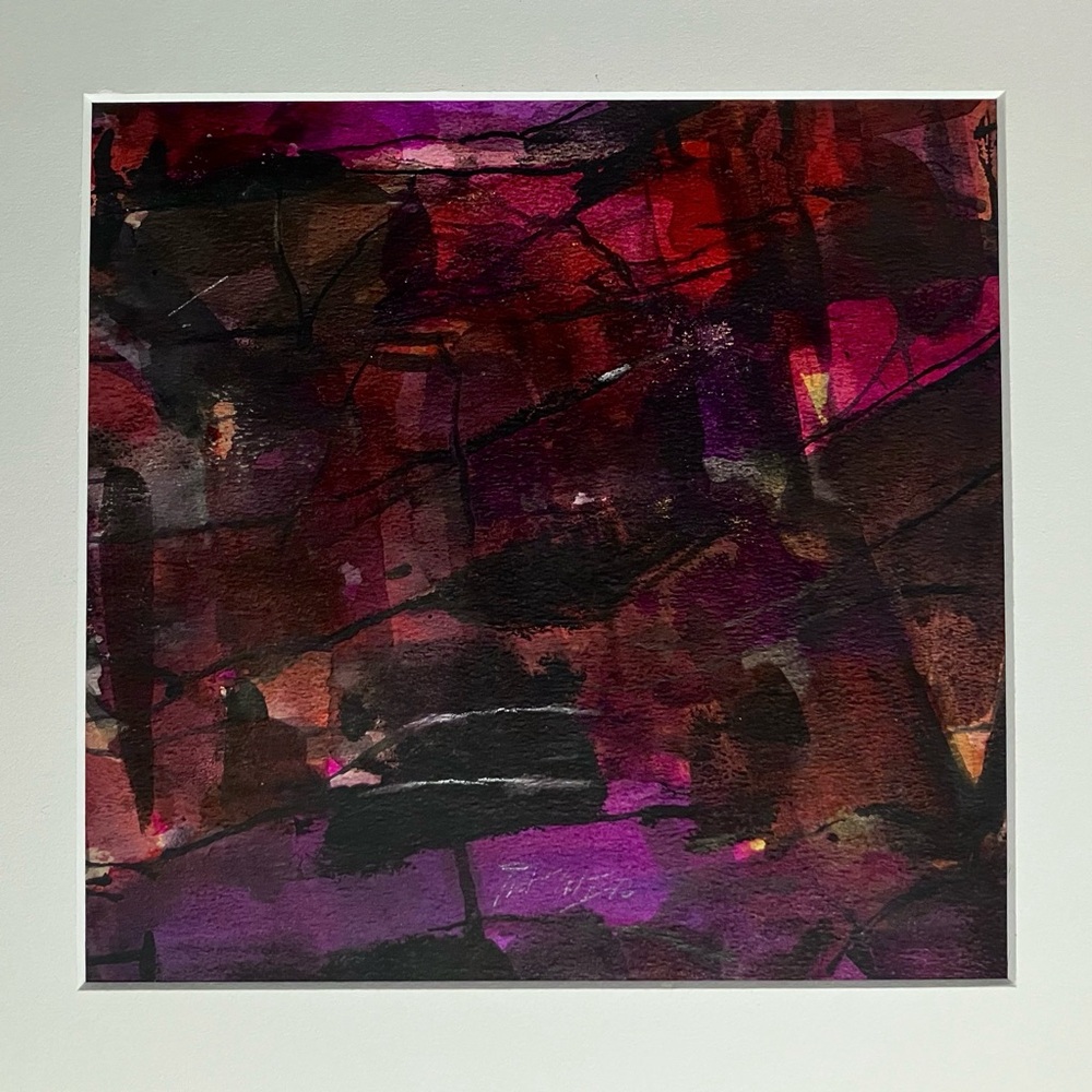 Listed ABRAHAM RATTNER (1895-1978) / American Artist / 8x8 Original Watercolor